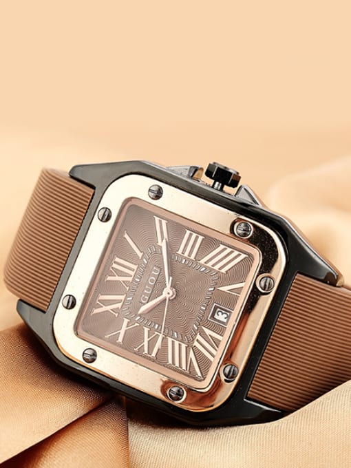 GUOU Watches GUOU Brand Roman Numerals Square Lovers Watch 1