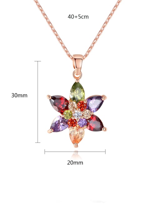 BLING SU Copper With 3A cubic zirconia Trendy Flower Necklaces 2