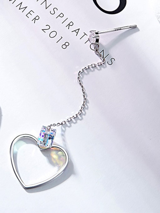 CEIDAI S925 Silver Heart-shaped threader earring 2