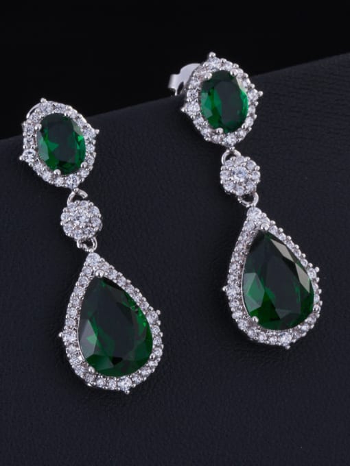 Green Fashion Wedding Drop Chandelier earring