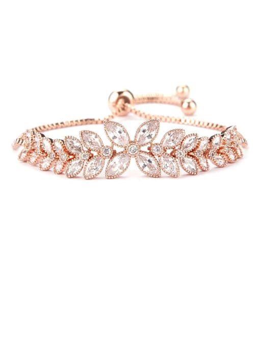 Mo Hai Copper With pper + Cubic Zirconia  Fashion  Leaf  adjustable Bracelets 0