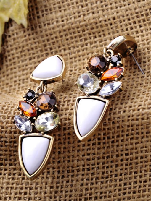 KM Colorful Artificial Stones Alloy Chandelier earring 1