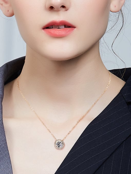 CEIDAI Fashion austrian Crystal Round Gold Plated Necklace 1