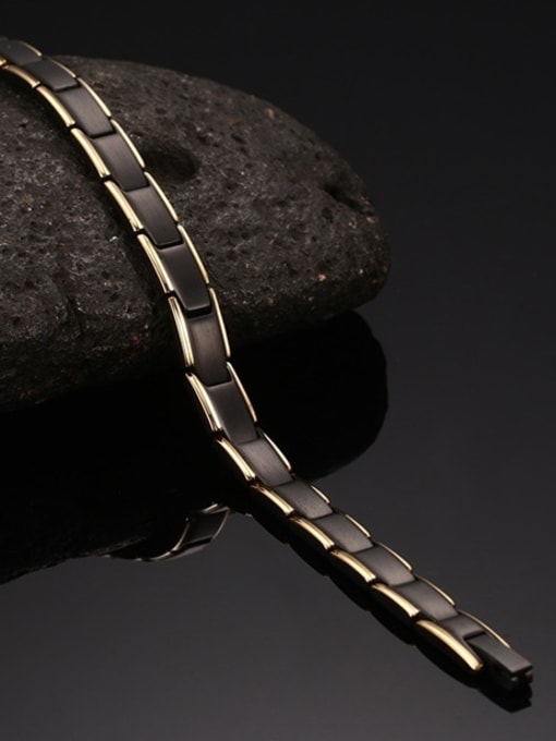 CONG Exquisite Black Gun Plated Magnets Titanium Bracelet 1