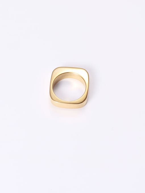 GROSE Titanium With Gold Plated Simplistic Hollow Geometric Band Rings