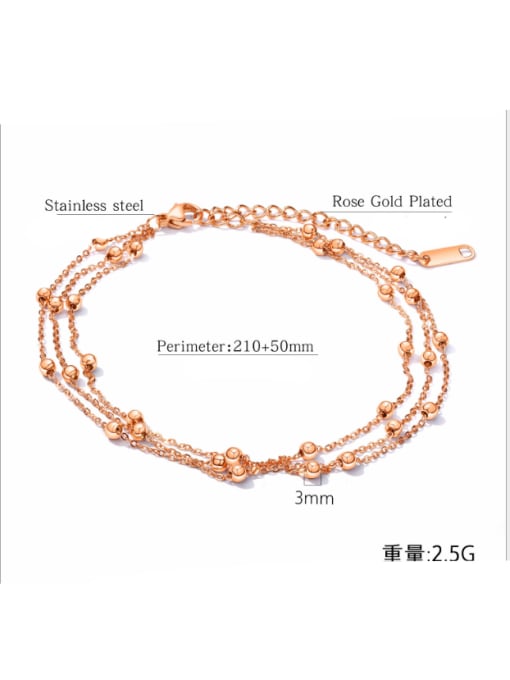 Open Sky Stainless Steel With Rose Gold Plated Personality Charm Anklets 2
