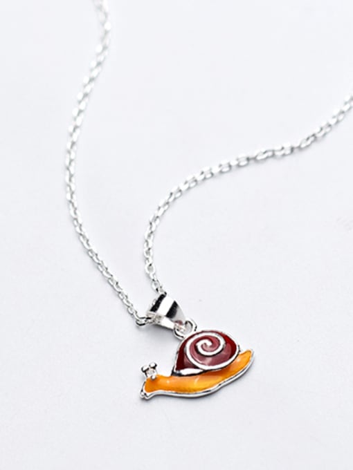 Rosh Lovely Snail Shaped S925 Silver Enamel Necklace 0