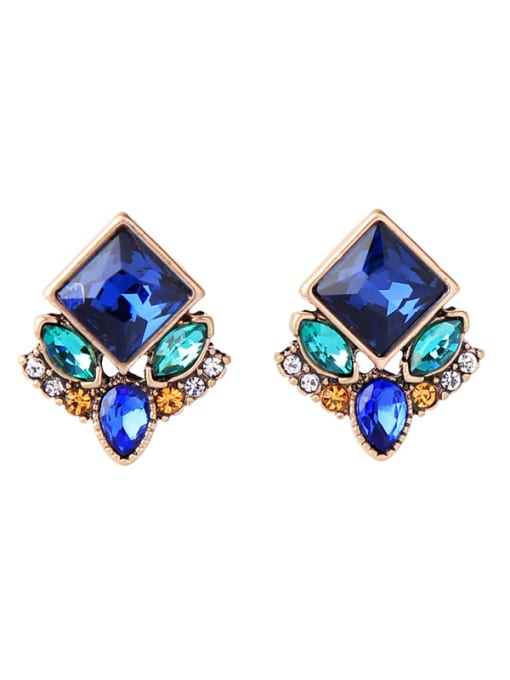 Ed01542c-3 Artificial Geometric Stones Fashion Women  Stud Earrings