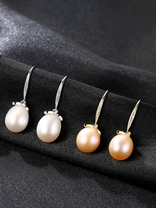 CCUI Sterling Silver Plated 18K Gold Natural Freshwater Pearl Earrings 0
