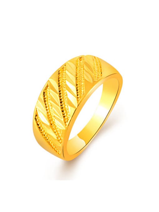 Yi Heng Da Fashionable 24K Gold Plated Geometric Shaped Copper Ring 0