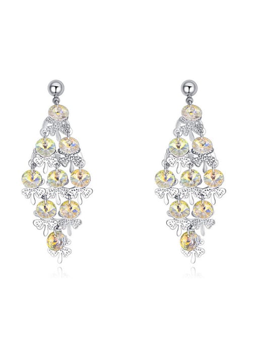 QIANZI Exaggerated Cubic austrian Crystals Flowers Alloy Earrings 0
