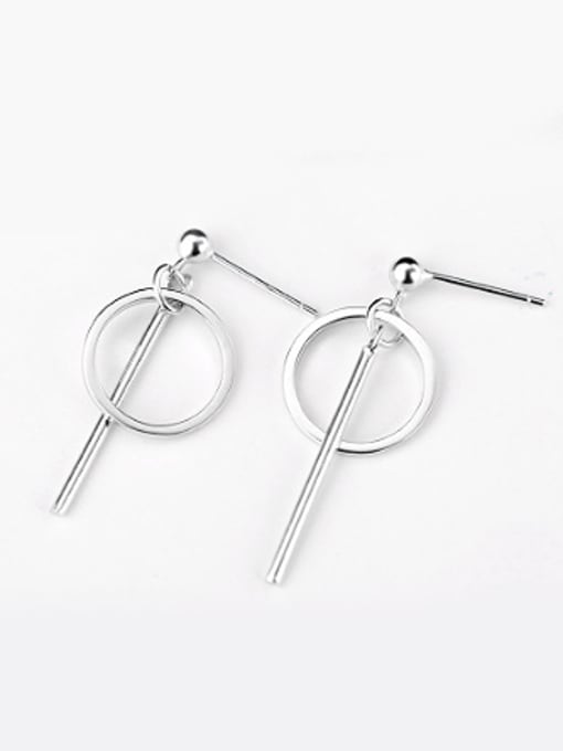 Round Simple Hollow Geometrical Silver Earrings