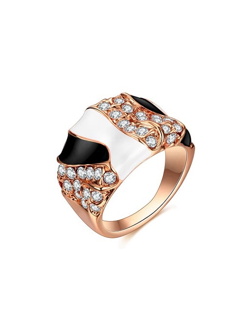 Ronaldo Personality Rose Gold Plated Enamel Ring