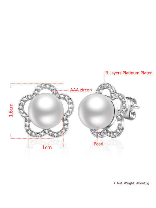 Earrings Elegant Artificial Pearl Flower Shaped Two Pieces Jewelry Set