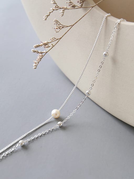 DAKA Pure silver freshwater pearl beads simple chain 2