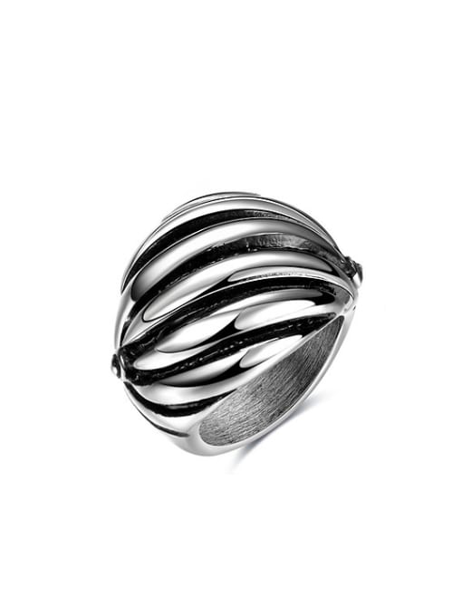Ronaldo Personality Stainless Steel Geometric Shaped Painting Ring 0