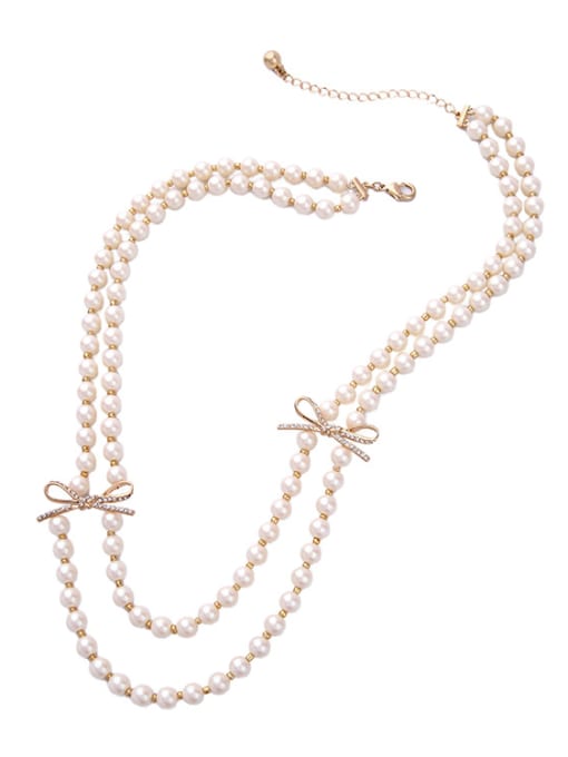 KM Double Layer Artificial Pearls Necklace 2