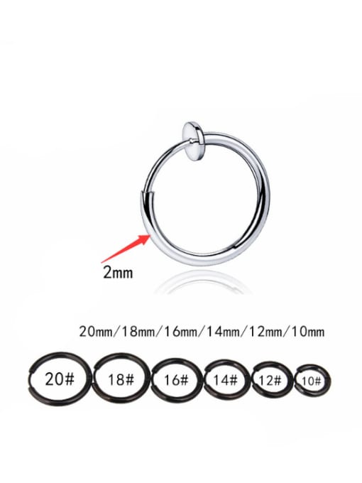 BSL Stainless Steel With Black Gun Plated Simplistic Round Earrings 2