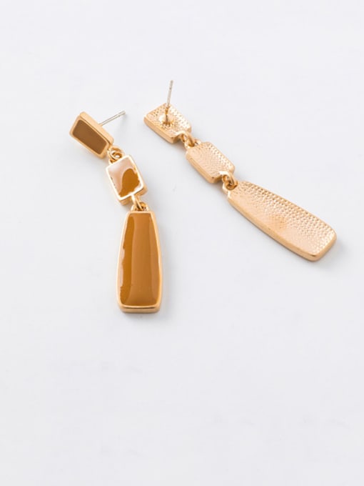 C apricot Alloy With Rose Gold Plated Punk Geometric Drop Earrings