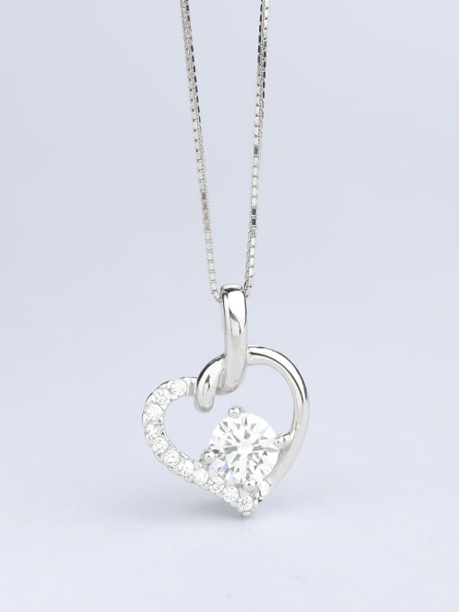 One Silver Heart Shaped Necklace 3
