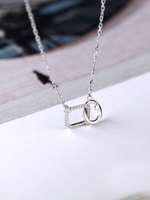 Peng Yuan Simple Tiny Hollow Geometrical Necklace 0