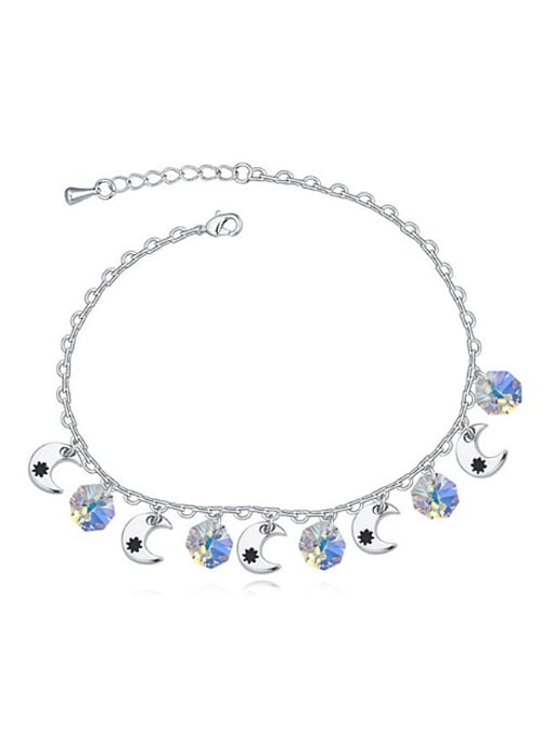 QIANZI Simple Five Moons Pattern austrian Crystals Alloy Anklets 1