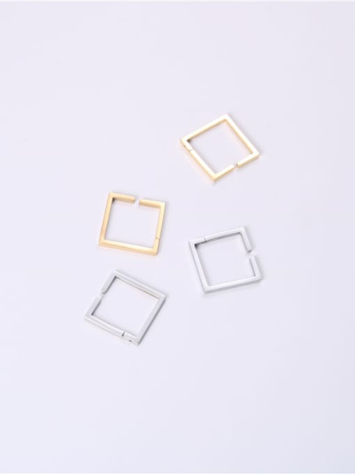 GROSE Titanium With Gold Plated Simplistic Hollow Geometric Clip On Earrings 1