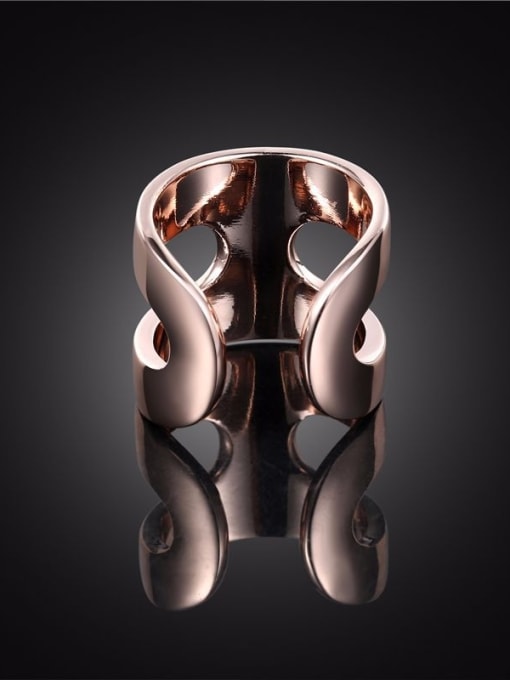 Ronaldo Creative Open Design Rose Gold Plated Geometric Ring 2