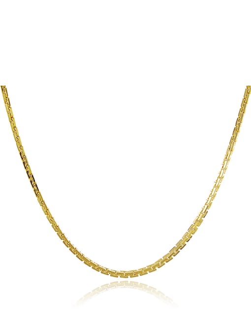 Yi Heng Da Fashion Style 24K Gold Plated Geometric Shaped Copper Necklace 0