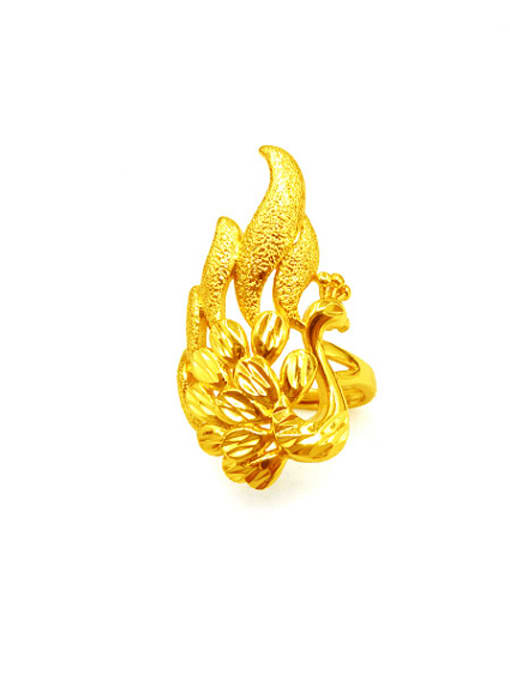 golden Exquisite Peacock Shaped Women Ring