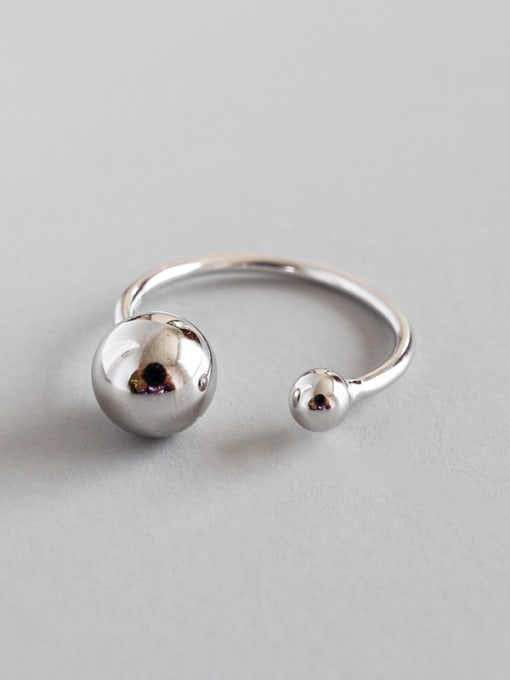 DAKA Sterling Silver with simple bead free size rings