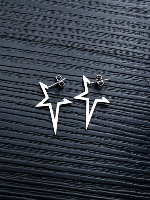 Open Sky Stainless Steel With Platinum Plated Simplistic Geometric Stud Earrings 2