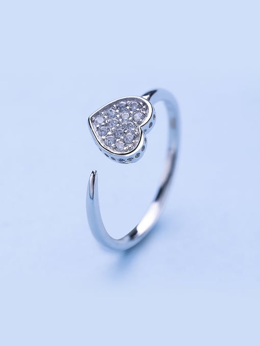 One Silver All-match Heart Shaped Silver Ring 0