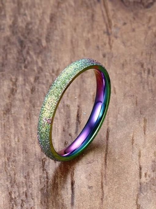 CONG Fashionable Colorful Geometric Shaped Titanium Ring 2