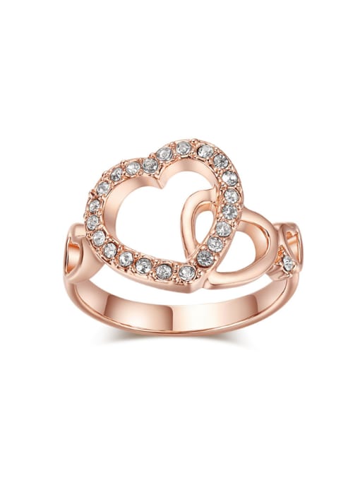 ZK Hollow Double Hearts -shaped Birthday Ring 0