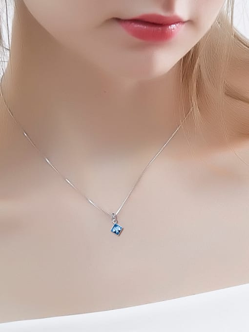 CEIDAI S925 Silver Square-shaped Necklace 1