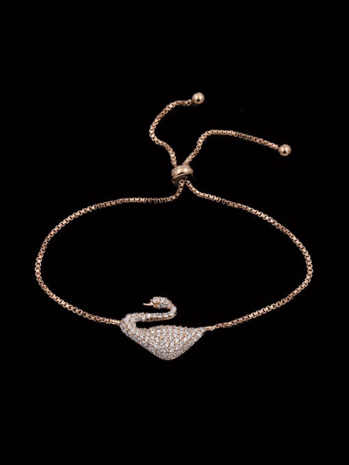 Rose Gold Swan-shape Stretch Bracelet