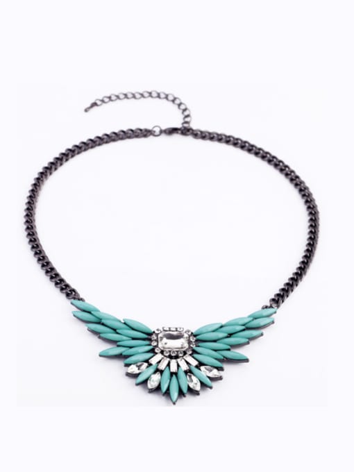 KM Wings Shaped Rhinestones Alloy Necklace 1