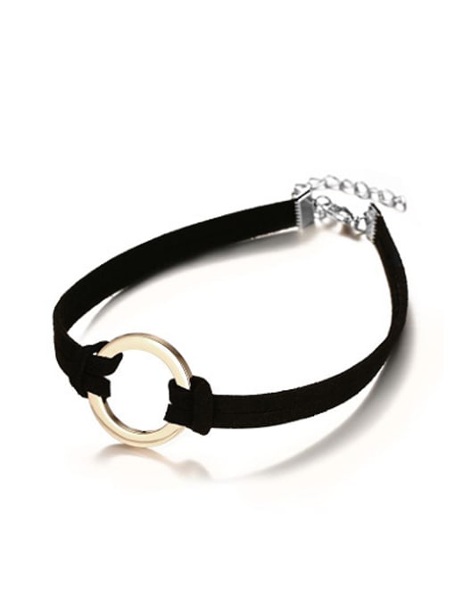 CONG Personality Round Shaped Artificial Leather Choker 0