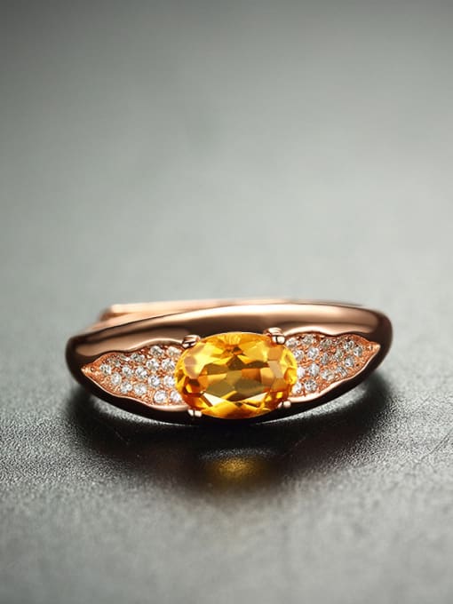 Yellow Classical Ruby Gemstone Ring