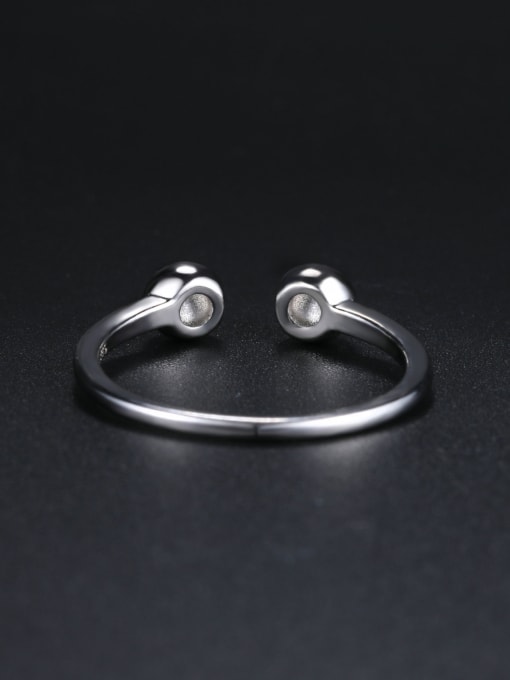 ZK 925 Sterling Silver Little Beads Opening Ring 2