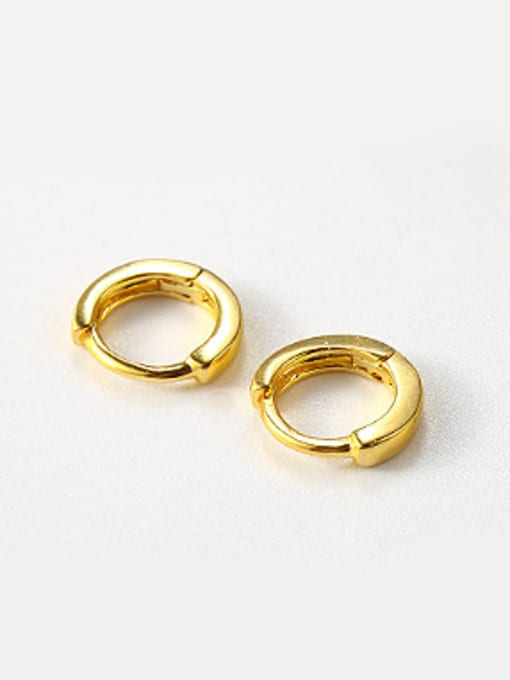 A Simple Smooth Gold Plated Clip Earrings