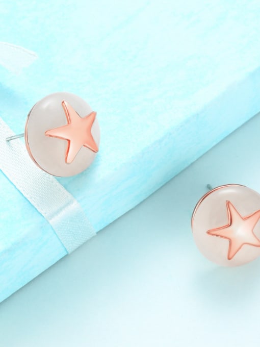 OUXI Exquisite Women Five Pointed Star Shaped stud Earring 3