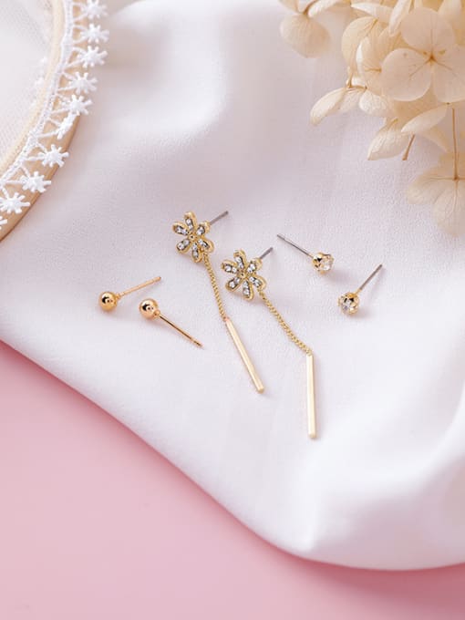 A flowers Alloy With Gold Plated Trendy Flower Geometry Mini 6-piece earrings