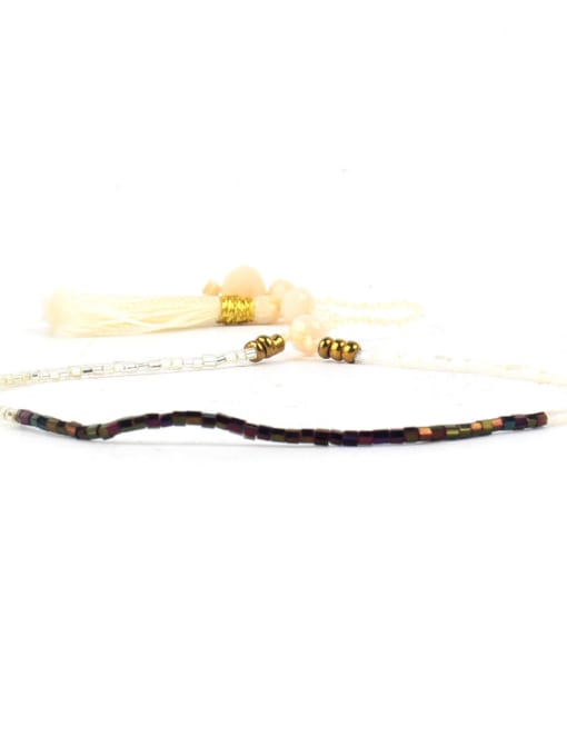 HB562-G Handmade Stretch Colorful Women Tassel Bracelet