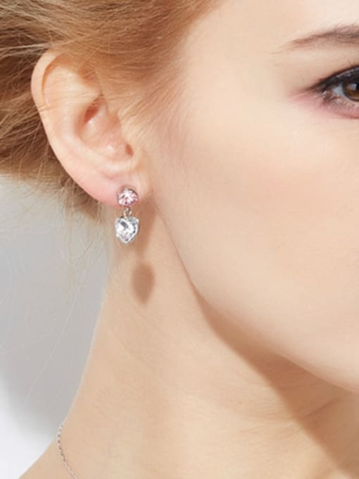 CEIDAI Heart-shaped austrian Crystal drop earring 1
