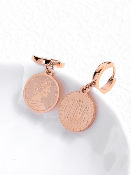 Open Sky Stainless Steel With Rose Gold Plated Lady Round Elizabeth S 1981 Stud Earrings 1