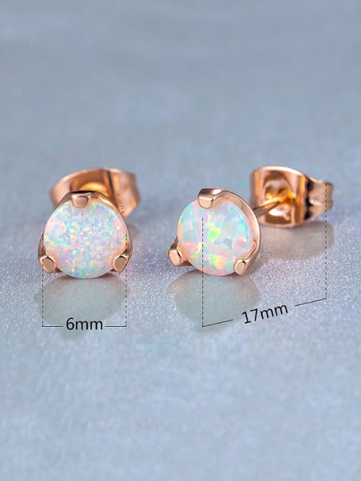 UNIENO UNIENO three claw opal stud Earring stud Earring stud Earring and opal Mini fashion opal