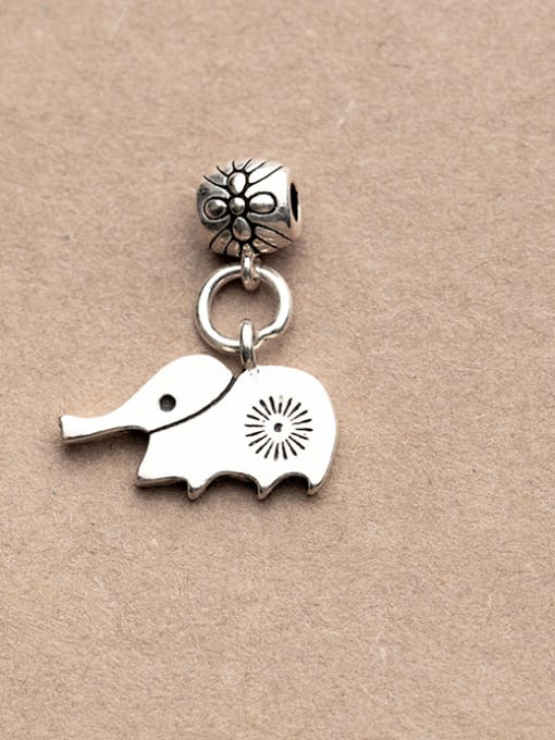 FAN Thai Silver With Antique Silver Plated Cartoon elephant Charms 0