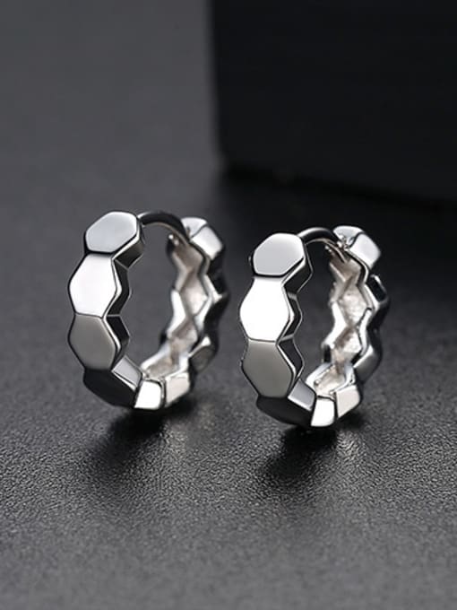 sliver Copper With Glossy  Personality  Geometric Stud Earrings